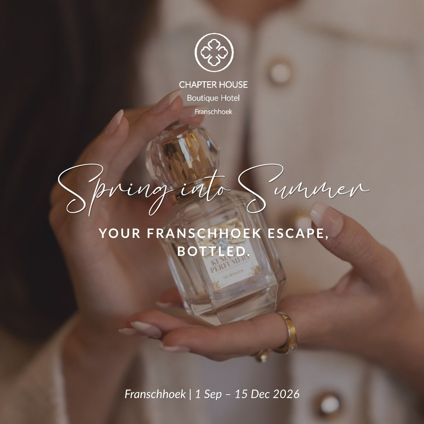 Spring into Summer offer at Chapter House Boutique Hotel, Franschhoek, valid 1 September to 15 December 2026