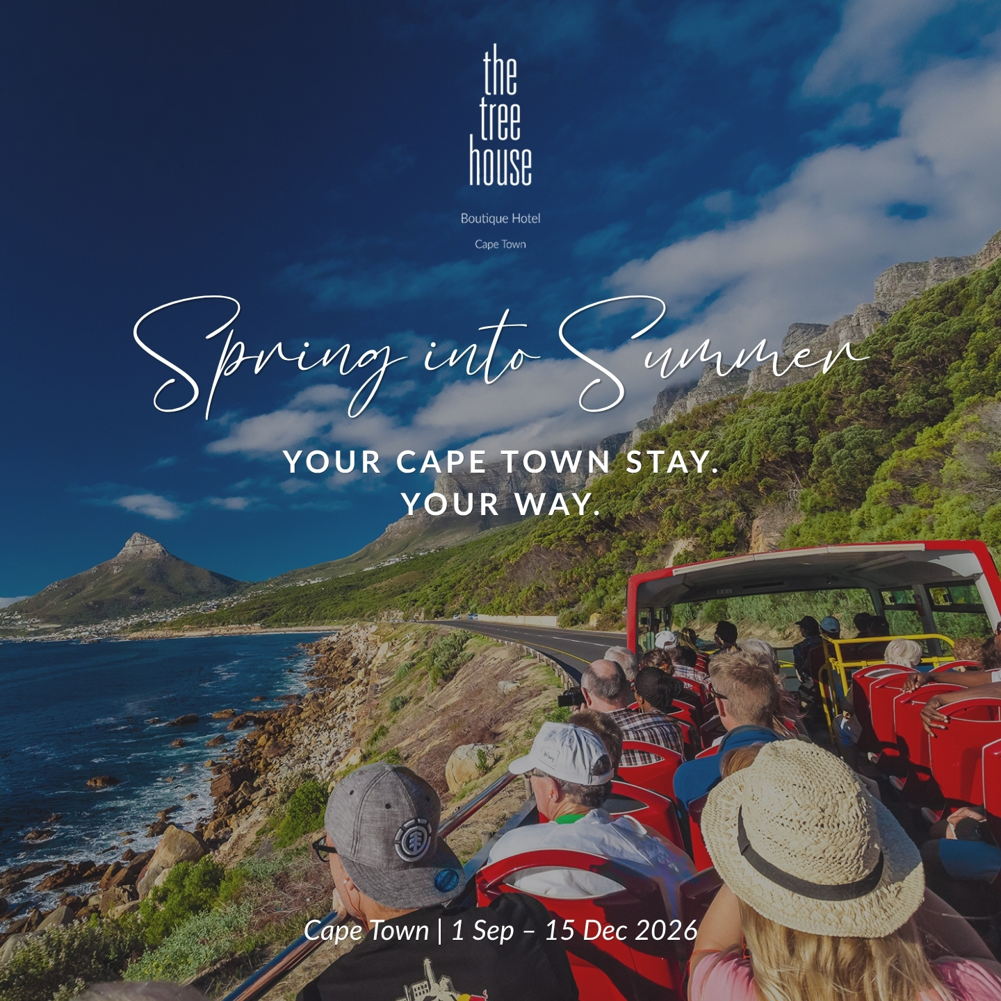 Spring into Summer offer at The Tree House Boutique Hotel, Cape Town, valid 1 September to 15 December 2026