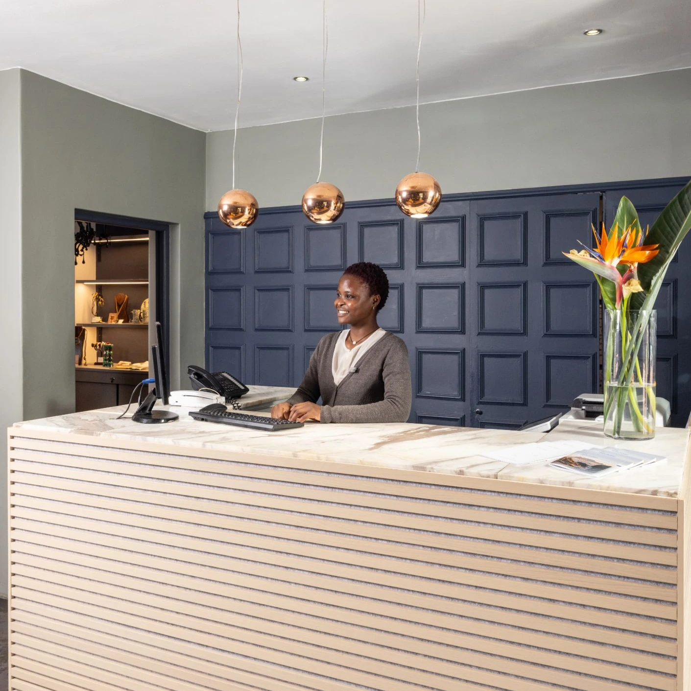 Reception desk at Majeka House Boutique Hotel
